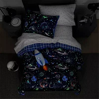 Under The Stars Kids Glow Dark Celestial Quilt Set