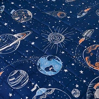 Under The Stars Kids Glow Dark Celestial Quilt Set