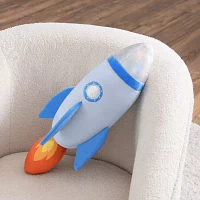 Under the Stars Kids Rocket Ship Throw Pillow