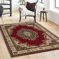 Como Medallion Traditional Oriental Indoor Rectangular Area Rug