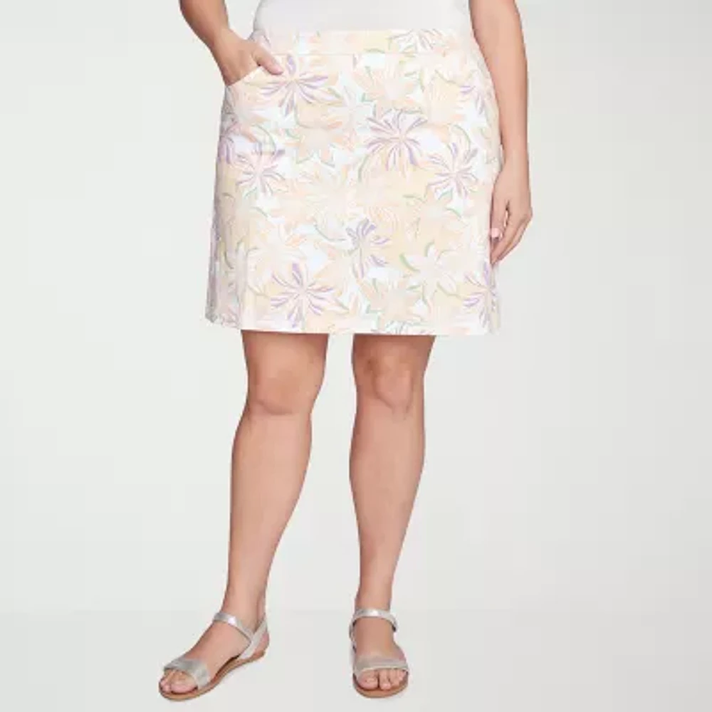 Hearts Of Palm Womens Mid Rise Skort-Plus