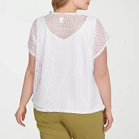 Hearts Of Palm Womens Plus V Neck Short Sleeve T-Shirt