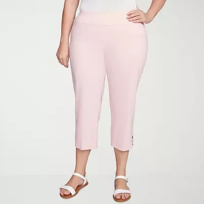 Hearts Of Palm Womens Mid Rise Plus Capri Pants