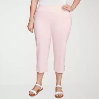 Hearts Of Palm Womens Mid Rise Plus Capri Pants