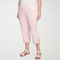 Hearts Of Palm Womens Mid Rise Plus Capri Pants