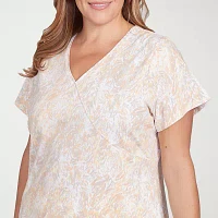 Hearts Of Palm Womens Plus V Neck Short Sleeve T-Shirt