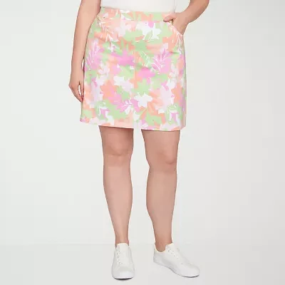 Hearts Of Palm Womens Mid Rise Skort-Plus