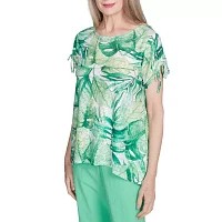 Alfred Dunner Rise And Shine Womens Crew Neck Short Sleeve T-Shirt