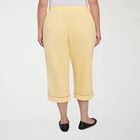 Alfred Dunner Rise And Shine Womens Plus Capri Pants