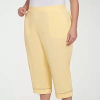 Alfred Dunner Rise And Shine Womens Plus Capri Pants