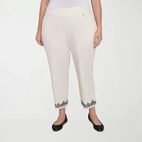 Alfred Dunner-Plus Natural Instinct Womens Mid Rise Stretch Fabric Straight Fit Ankle Pant