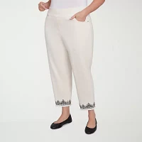 Alfred Dunner-Plus Natural Instinct Womens Mid Rise Stretch Fabric Straight Fit Ankle Pant