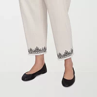 Alfred Dunner-Plus Natural Instinct Womens Mid Rise Stretch Fabric Straight Fit Ankle Pant