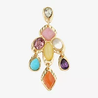 Bijoux Bar Gold Tone Womens Multi Color Drop Earrings
