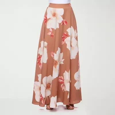 Premier Amour Floral Womens Maxi Skirt