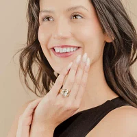 (G / Si2) Womens 2 CT. T.W. Lab Grown White Diamond 10K Gold Bypass  Side Stone Ring Sets
