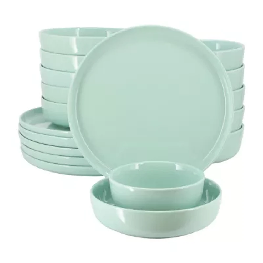 Elama Duncan 18 Piece Mint 18-pc. Porcelain Dinnerware Set