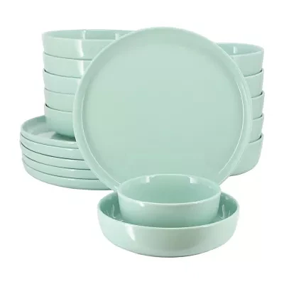 Elama Duncan 18 Piece Mint 18-pc. Porcelain Dinnerware Set