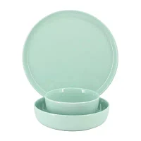 Elama Duncan 18 Piece Mint 18-pc. Porcelain Dinnerware Set