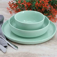 Elama Duncan 18 Piece Mint 18-pc. Porcelain Dinnerware Set