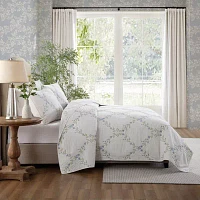 Laura Ashley Floral Embroidery Quilt Set