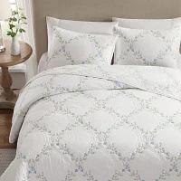 Laura Ashley Floral Embroidery Quilt Set