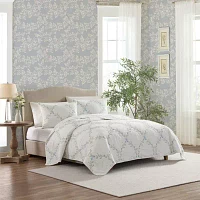 Laura Ashley Floral Embroidery Quilt Set
