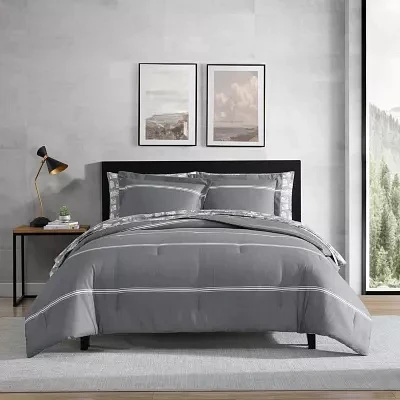 Eddie Bauer Chevron And Stripes Midweight Comforter Set