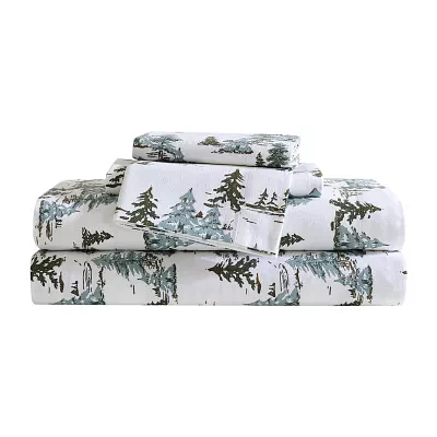 Eddie Bauer Snowy Pine Trees Sheet Set