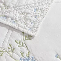 Laura Ashley Floral Embroidery Quilt Set