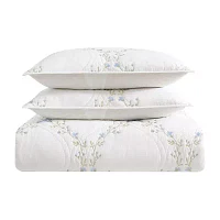 Laura Ashley Floral Embroidery Quilt Set