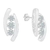 CT. T.W. Natural White Diamond 10K White Gold Drop Earrings