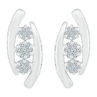 CT. T.W. Natural White Diamond 10K White Gold Drop Earrings