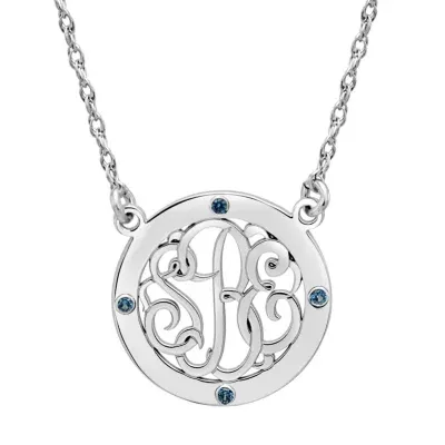 Personalized Initial Birthstone Pendant Necklace - JCPenney