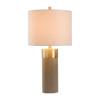 Stylecraft 14 W Brass & Natural Table Lamp