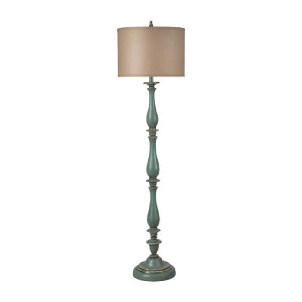 Stylecraft 16 W Distressed Blue Floor Lamp