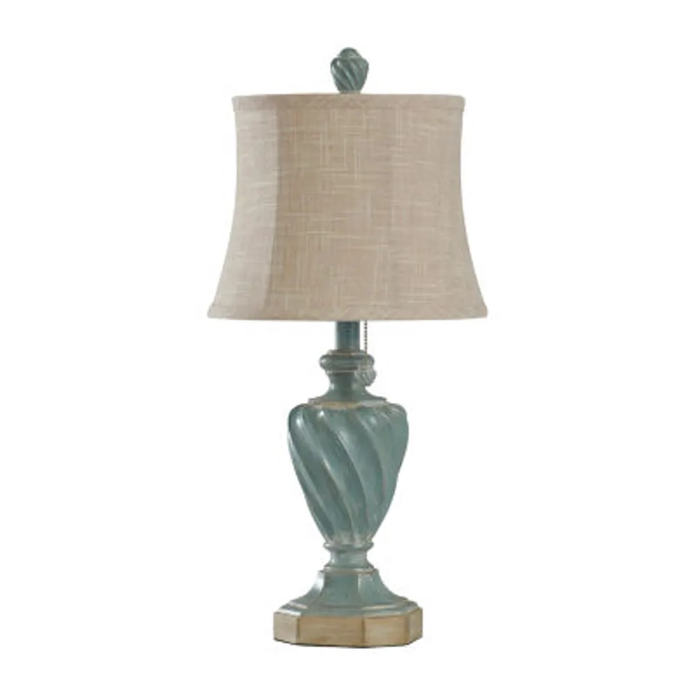 Stylecraft Cameron Distressed Ocean Blue Table Lamp