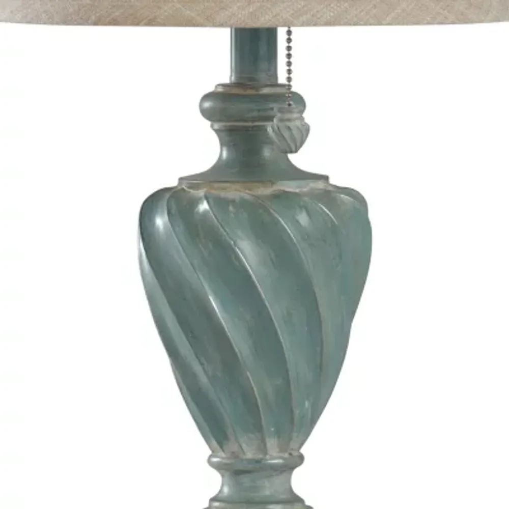 Stylecraft Cameron Distressed Ocean Blue Table Lamp