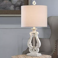 Stylecraft 12 W Distressed White Table Lamp