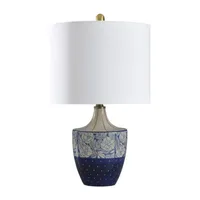 Stylecraft Shelly Cream And Blue Table Lamp