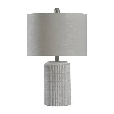 Stylecraft Joni Distressed Gray And White Table Lamp