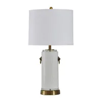Stylecraft White & Glass Table Lamp