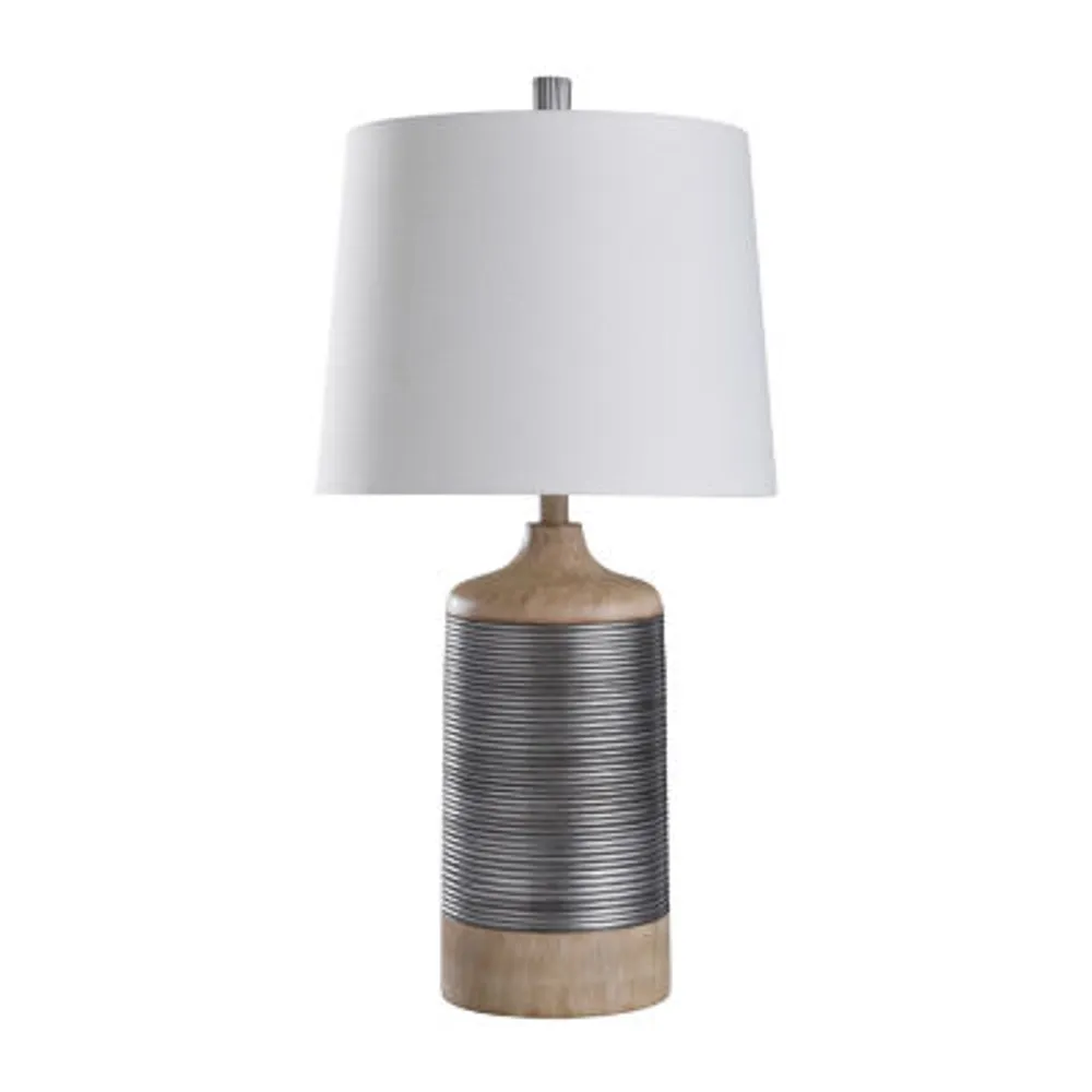Stylecraft Haverhill 16" W Tan & Silver Table Lamp