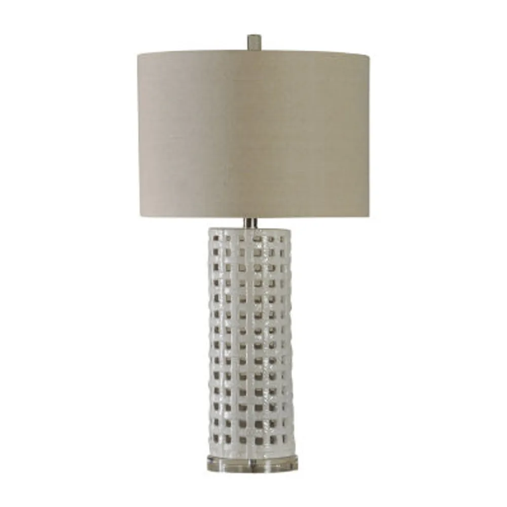 Stylecraft 16.5 W White Glaze Table Lamp