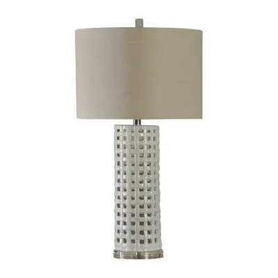 Stylecraft 16.5 W White Glaze Table Lamp