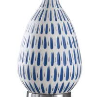 Stylecraft 15.5 W Off-White & Blue Ceramic Table Lamp