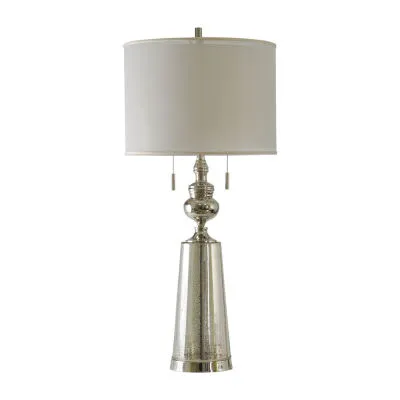 Stylecraft 18 W Nickel Glass Table Lamp