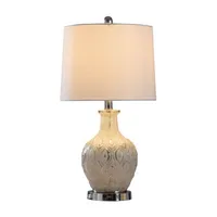 Stylecraft 12 W Off-White & Cream Table Lamp