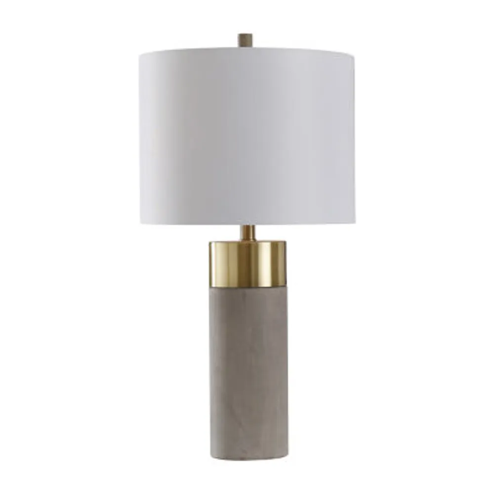 Stylecraft 14 W Brass & Natural Table Lamp