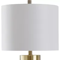 Stylecraft 14 W Brass & Natural Table Lamp